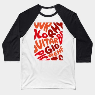 I love playing the guitar. Red heart. Baseball T-Shirt